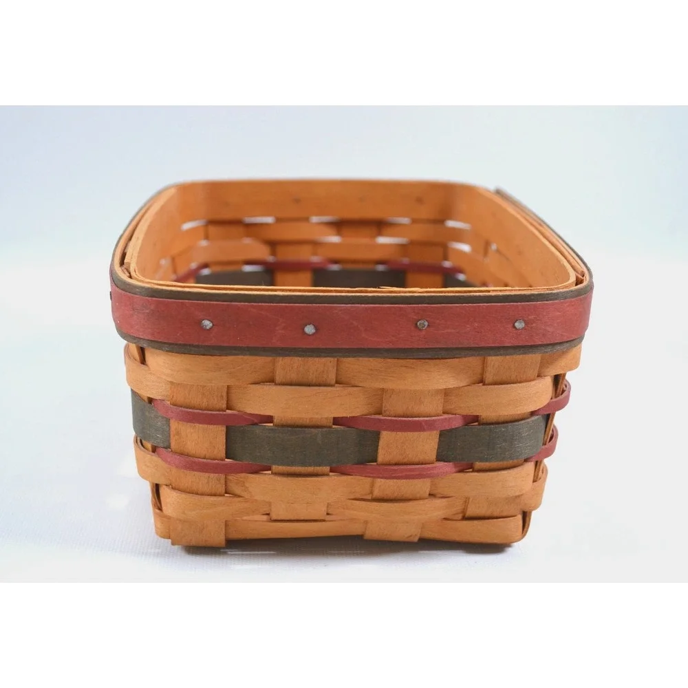 Longaberger 1996 Father's Day Address Rolodex Basket w Lid Protector and Cards